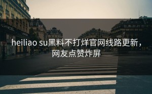 heiliao su黑料不打烊官网线路更新，网友点赞炸屏