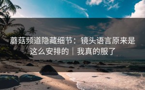 蘑菇频道隐藏细节：镜头语言原来是这么安排的｜我真的服了